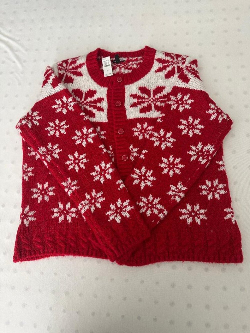 Red and white with white and red snowflakes - Great for Christmas or a gift